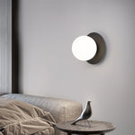 lampe murale moderne verre opale ampoule led 9w noir doré minimaliste