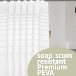 rideau douche moderne rayé blanc gris ourlet standard éva semi transparent métalliques facile installer