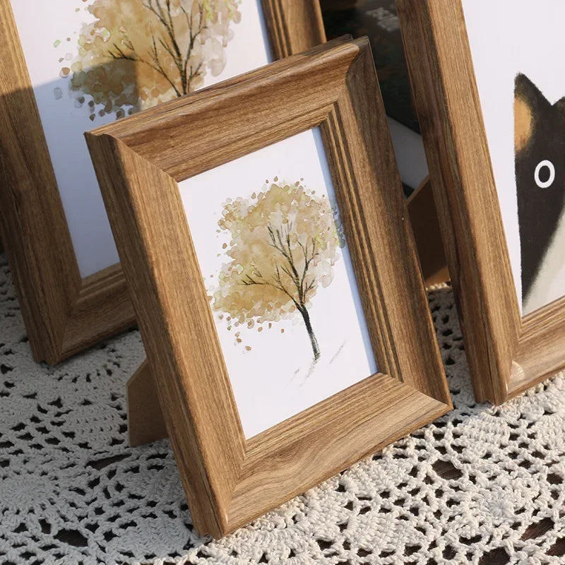 cadre photo rectangulaire résine rustique motif naturel décoration intérieur maison