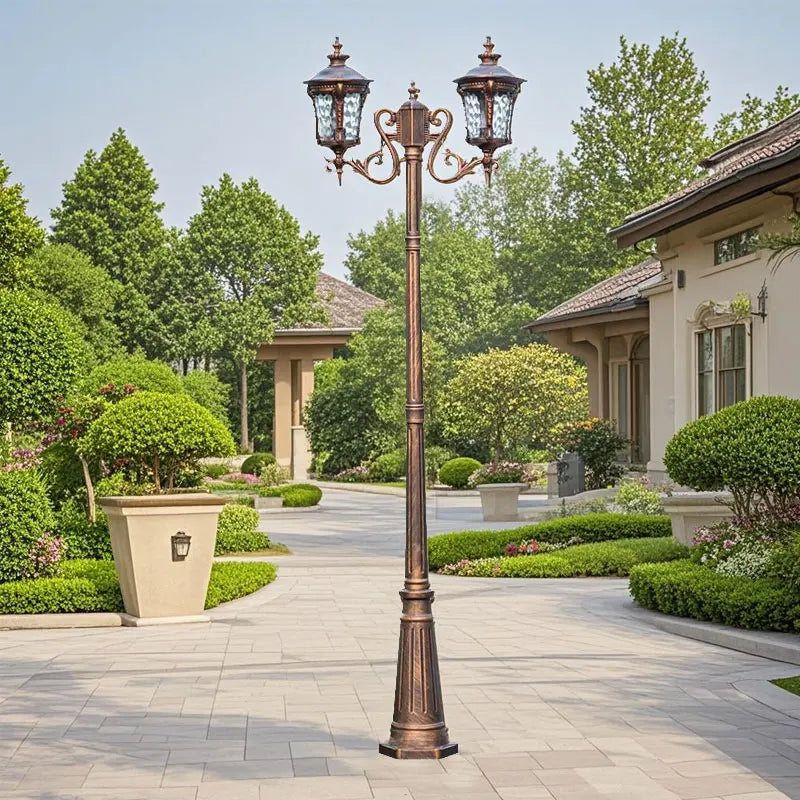 lampe rue industrielle led bronze élégante vintage ip65 éclairage public fer aluminium hand brushed