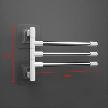 porte serviettes mural blanc barres métalliques adhésif minimaliste moderne bain pliable mobile