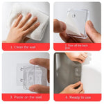 supports rideau auto adhésifs transparents moderne salle bain pièces facile fixations