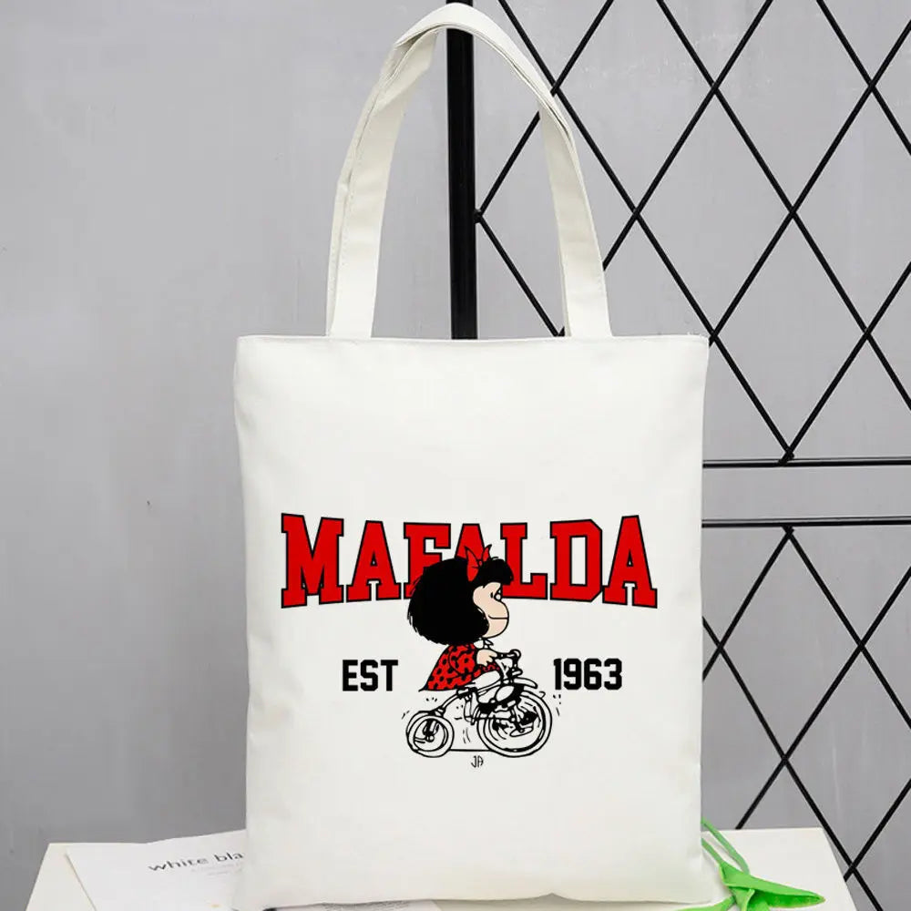 sac main toile dessin animé blanc moderne sans fermeture éclair poignées durable quotidien