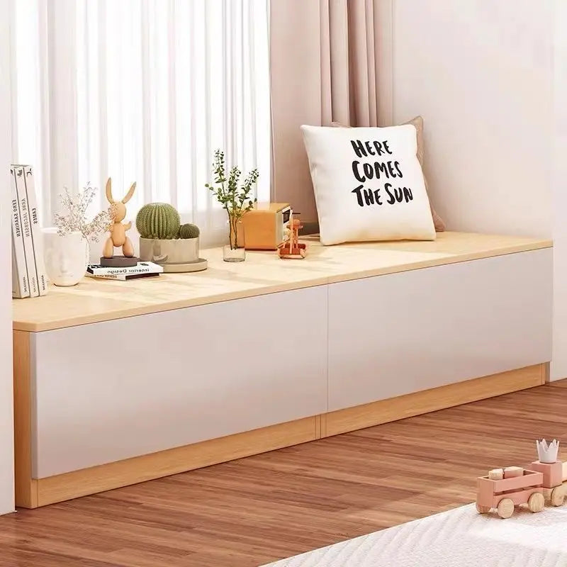 coffre jouets bois naturel moderne tapis coussin cactus livre boîte tissu vêtements