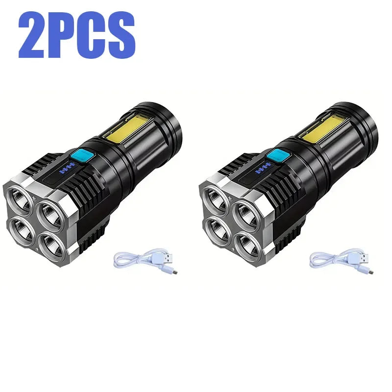 lampe torche télescopique rechargeable usb 10w 350 lumens moderne noire 100mètres étanche