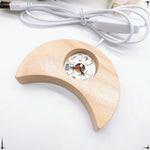 lampe table moderne bois lunaire lumière blanche décoration intérieure minimaliste