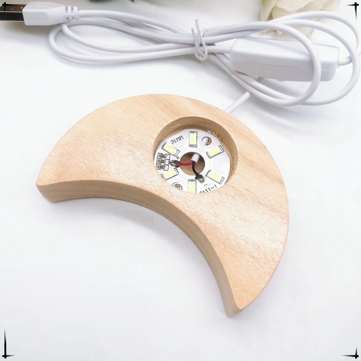lampe table moderne bois lunaire lumière blanche décoration intérieure minimaliste