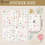 stickers mariage amour floral romantique vintage élégant or rose vert adhésifscriçãoption