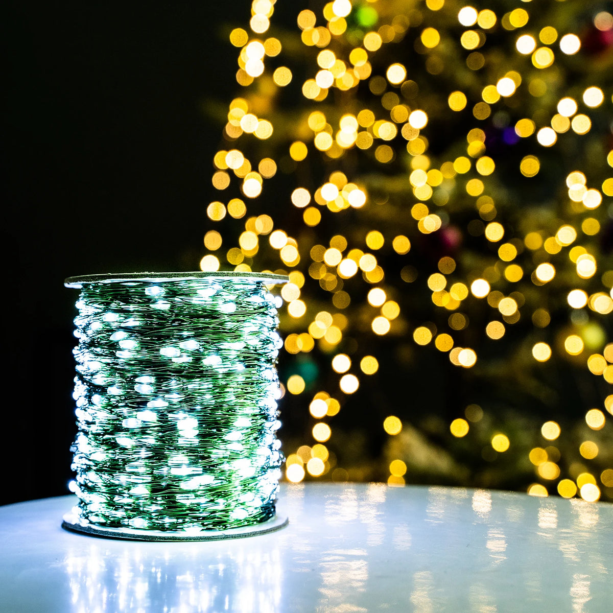 guirlande lumineuse led fil cuivre exterieur decoration noel mariage jardin fete telecommande