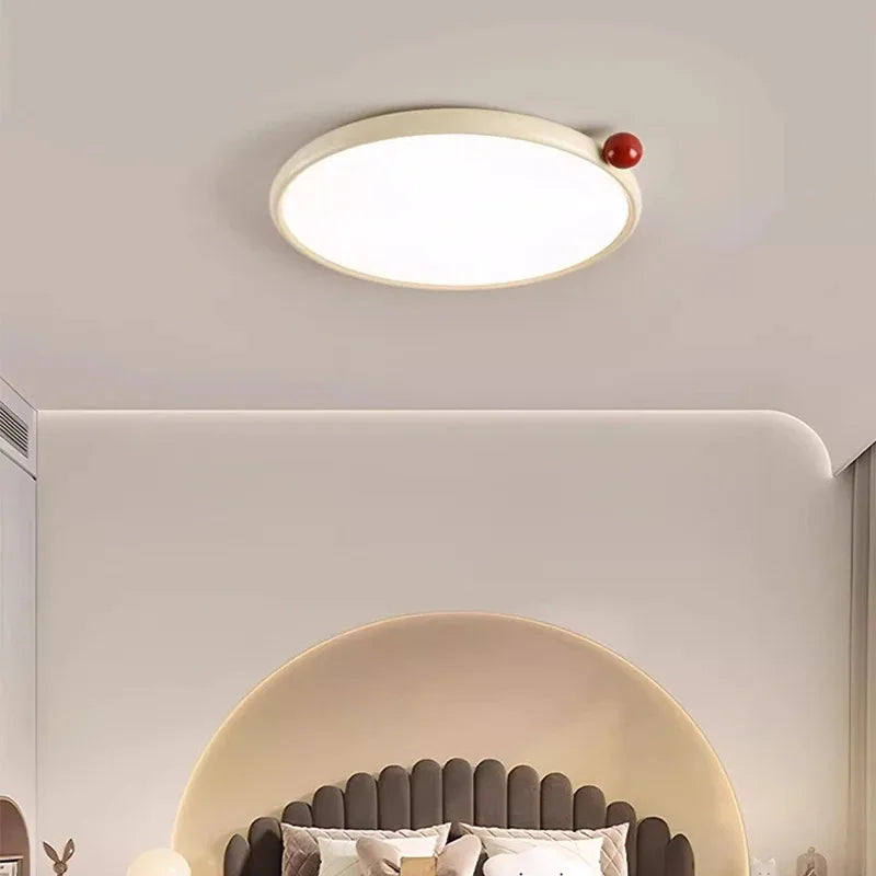 plafonnier led moderne suspension circulaire sphérique beige marron rouge télécommande minimaliste intérieur
