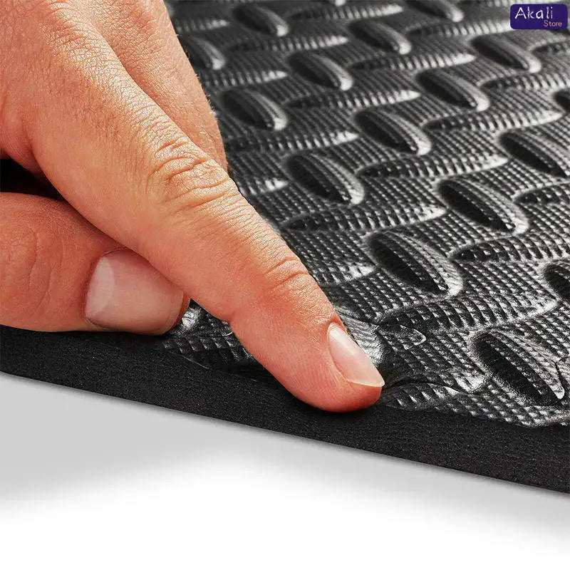 tapis sol modulable tapis eva 60x60cm 10mm epais noir texture geometrique moderne connecteurs