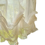 rideau polyester semi transparent beige clair doux ondulé fronces classique romantique maison