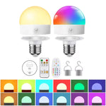 ampoule led rechargeable e27 usb multicolore gradient moderne télécommande adhésif blanc rouge bleu vert