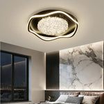 plafonnier moderne blanc doré cristaux effet glace craquelée éclairage led facile haute qualité