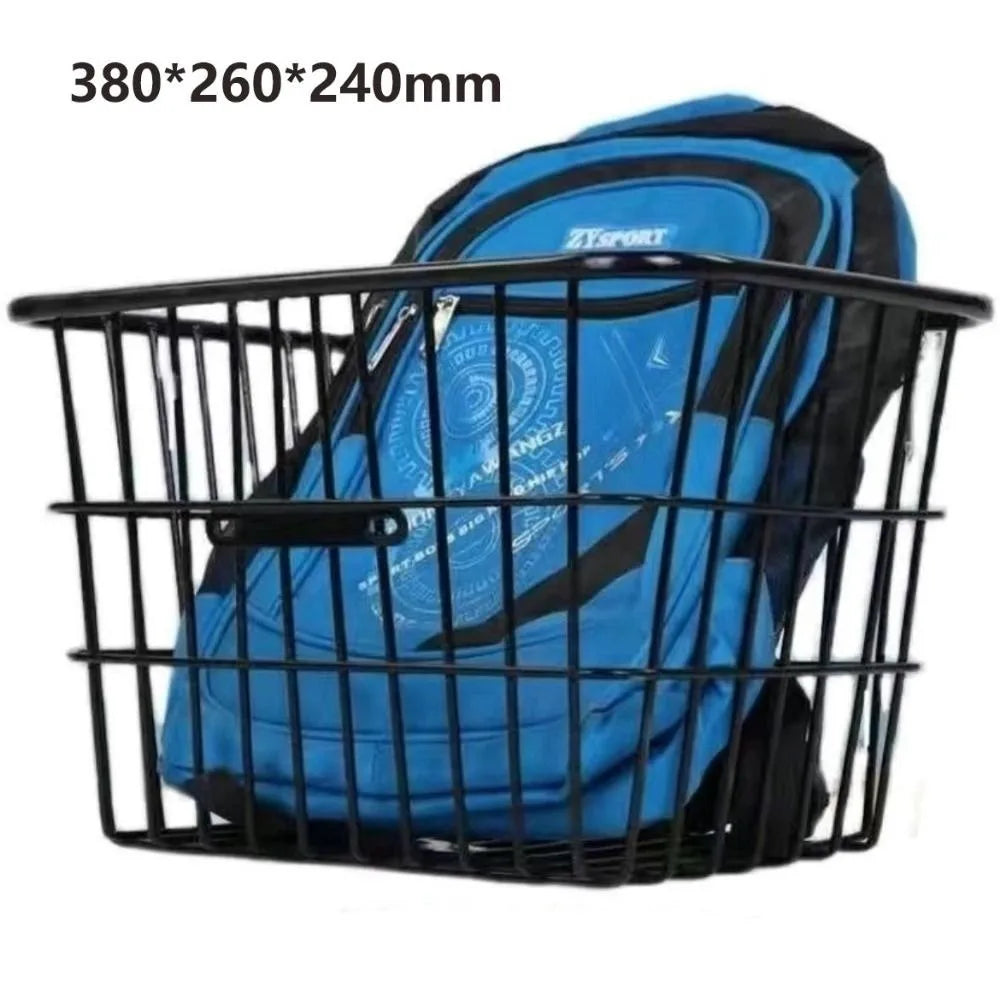 panier vélo noir grille métallique moderne vis fixations sac étanche