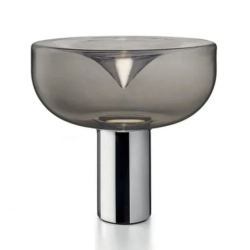 lampe table led transparente moderne base métallique interrupteur tactile vde certifié flux lumineux variable