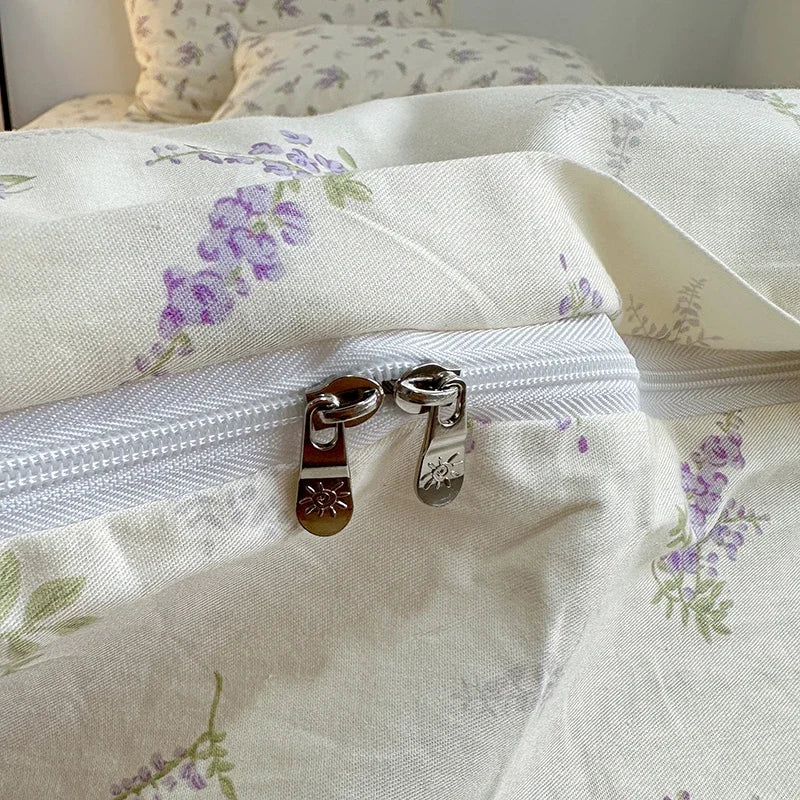 Détail du tissu coton de la parure de lit fleurie