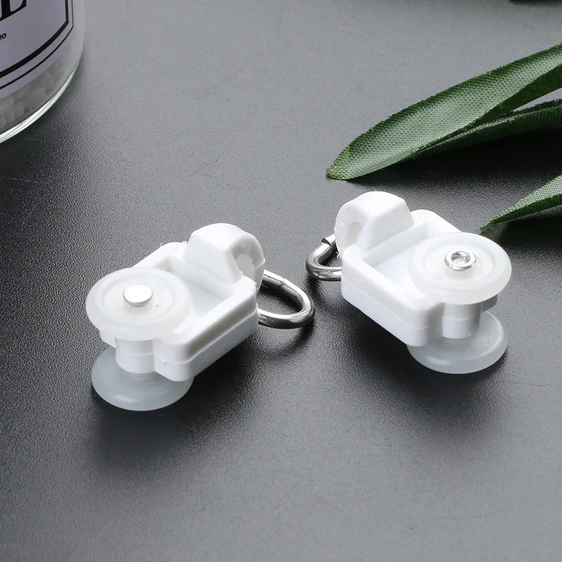 roulettes rideaux rail poulies accessoires électroniques blanc modernes minimalistes anneaux métalliques
