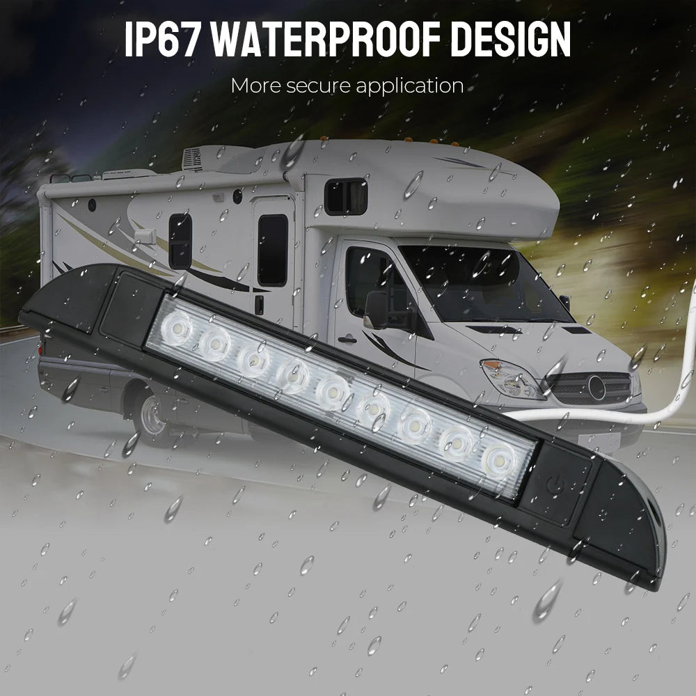 spot lumineux led noir blanc moderne utilitaire camping car rv 25.5cm 40cm câble led