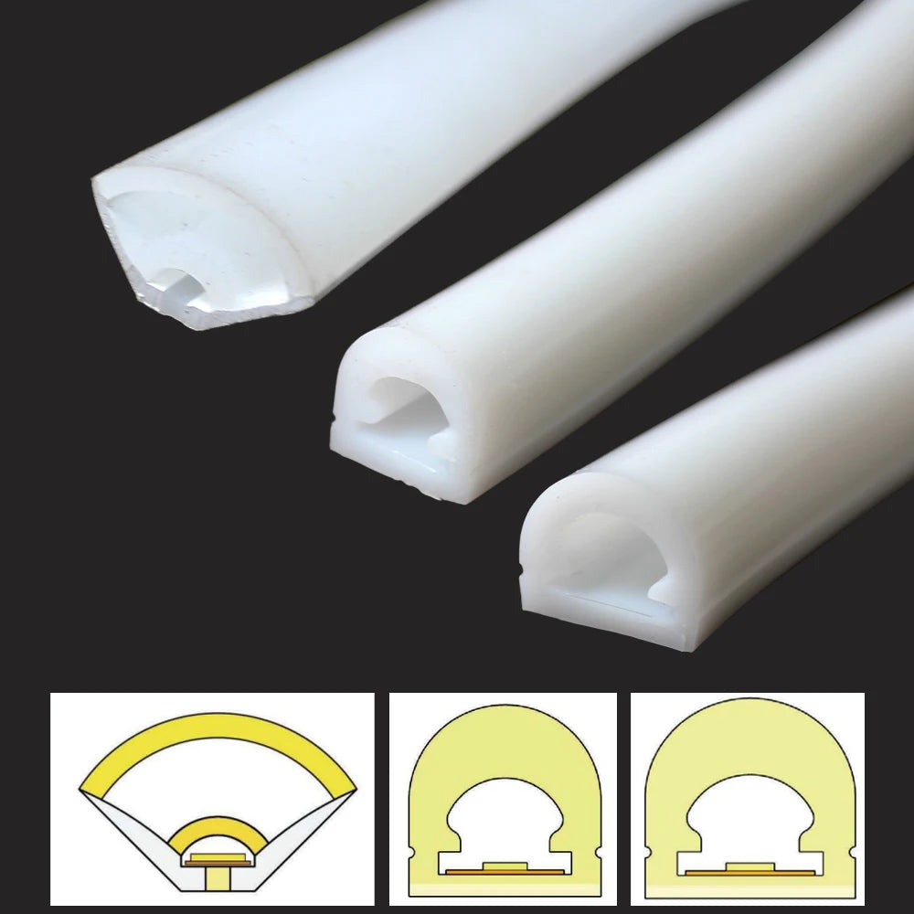 profils lumineux silicone blanc modernes eyelets flexibles led étanches 05m 1m 2m 3m