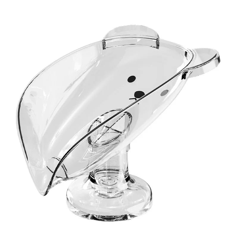 porte savon ventouse transparent moderne salle bain ours tête drainage sans perçage