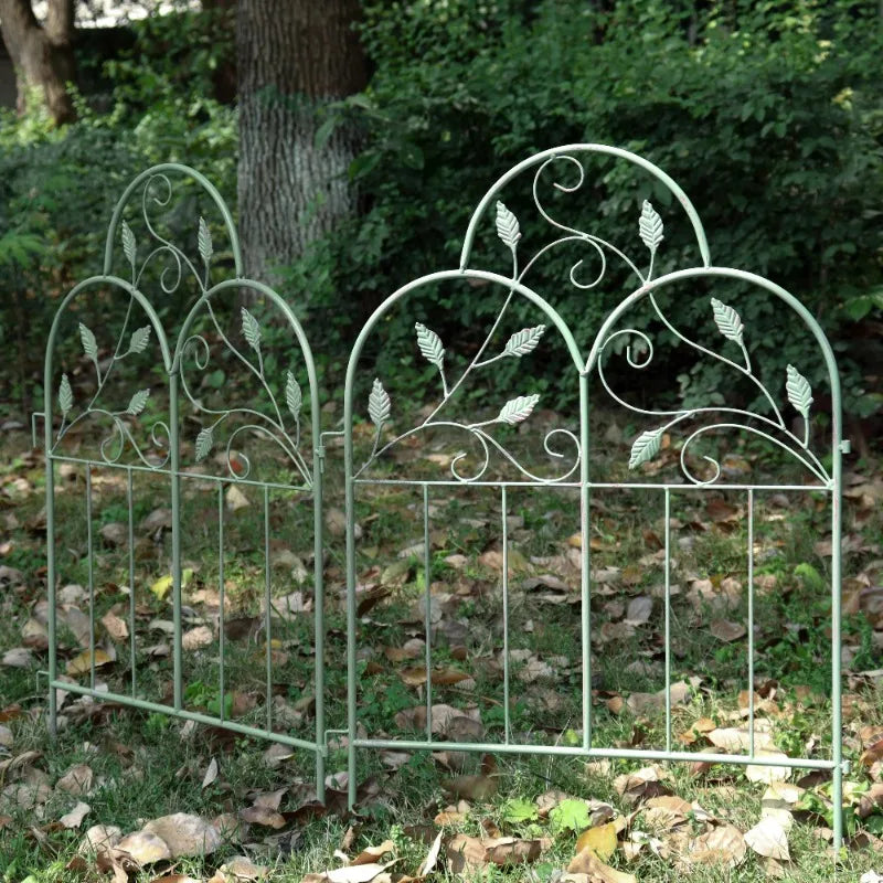clôture jardin rustique fer blanc facile assembler bordure fleurs décorative villa jardin