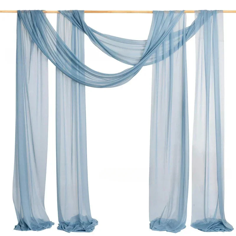 rideaux transparents modernes bleu clair rose pâle orange beige vert olive tringle photo décoration