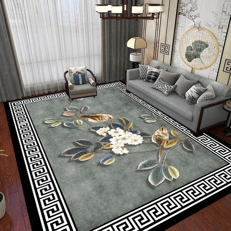 Détail du design persan du tapis en couleur bourgogne