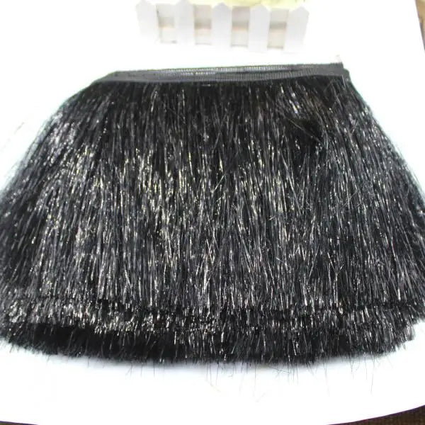 ruban frisé franges brillantes or multicolore décoratif textile maison 20cm longueurversible utilisation