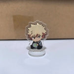 porte clés figurines acryliques transparentes personnages animés cartoon support rond my hero academia