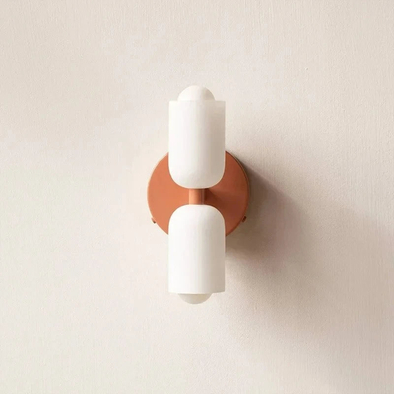 applique murale moderne deux têtes éclairage blanc vert olive rond minimaliste fixée mur 23cm