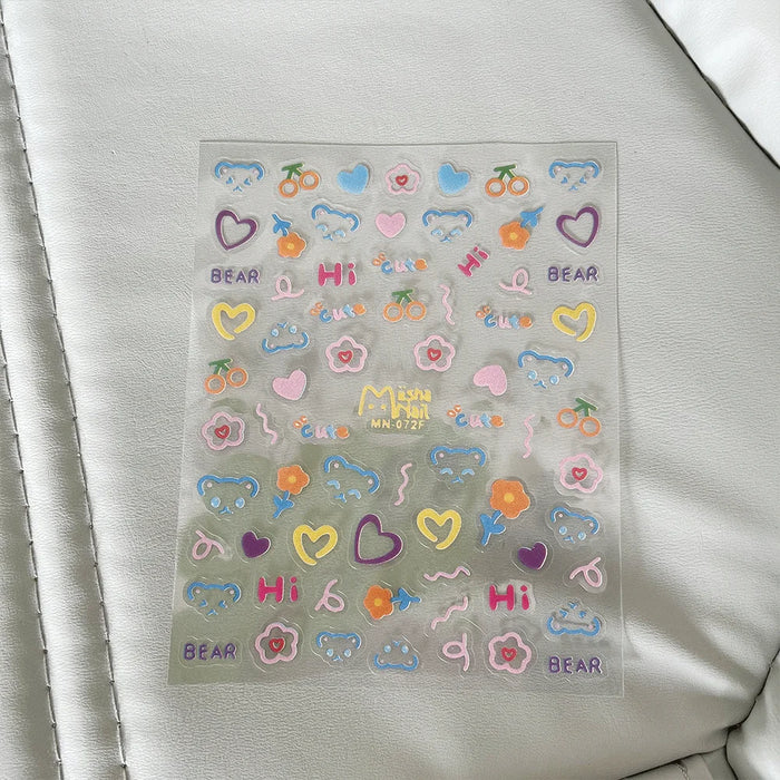 sticker adhésif 3d mignon fruits animaux cuisine citations téléphone moderne transparent