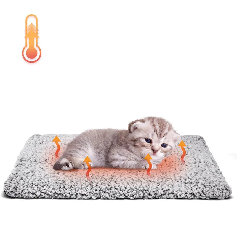tapis chauffant animal peluche douce gris moderne sans fil électrique