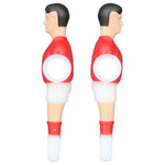 figurines joueurs football table footsball rouge bleu uniforme sport stylisées fixations tronc