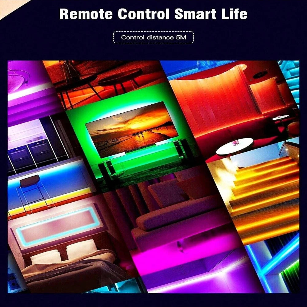 ruban led multicolore 5050 rgb wifi application tuya adhésif moderne 3m 5m 10m