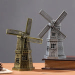 décoration intérieure vintage miniature moulin vent bronze ornements rustiques figurines