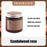 bougie parfumée soja sans fumée aromathérapie forme coupe marron clair étiquette blanche minimaliste hand