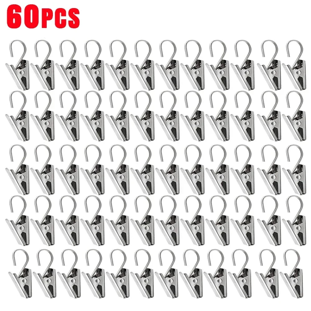 pinces tissu argentées clips rideau robustes décoration moderne 10pcs 20pcs 30pcs 50pcs 60pcs