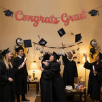guirlande décorative fête diplômes lettres paillettes étoiles chapeaux ballons serpentins
