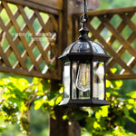 Lanterne suspendue étanche noire pour balcon