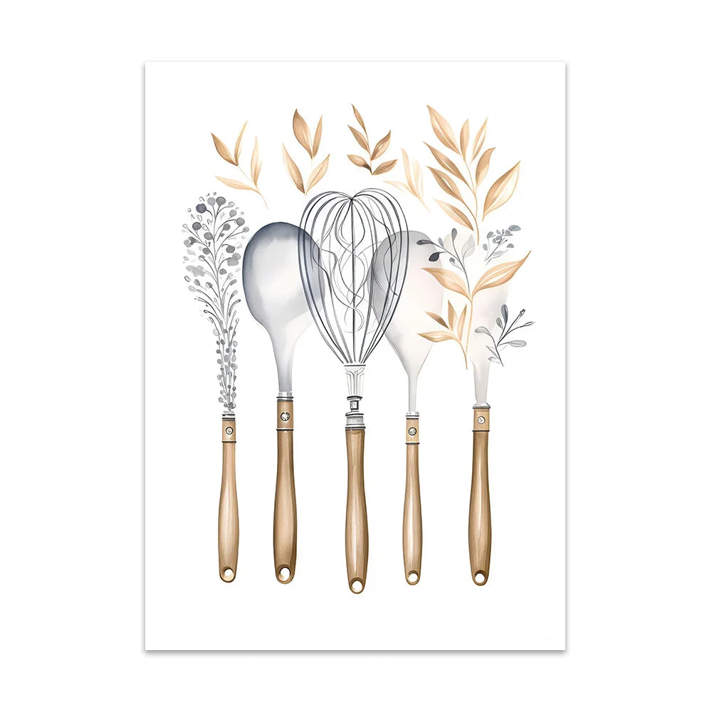 affiches art minimalistes plantes cuisine impressions toile sans cadre vert blanc