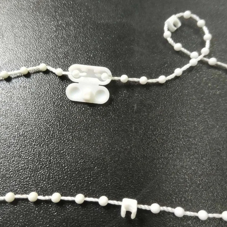 chaîne rideau blanc rondes stores enrouleurs clips moderne extérieure fenêtre française