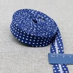 ruban coton motif floral rouge vert bleu blanc couture artisanale décoration textile