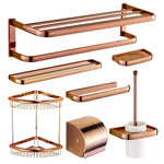 ensemble porte serviettes moderne rose doré salle bain fixations murales lisses opaques