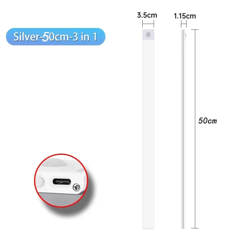 lampe led rechargeable usb mouvement trois couleurs blanc naturel chaud moderne