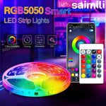 ruban led multicolore moderne adhésif controle application télécommande synchronisation musicale chambre fête