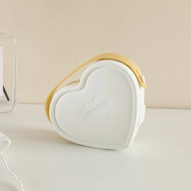 boîte bijoux portable moderne jaune bleu rose pratique clips chaînes boucles d'oreilles plastique lisse