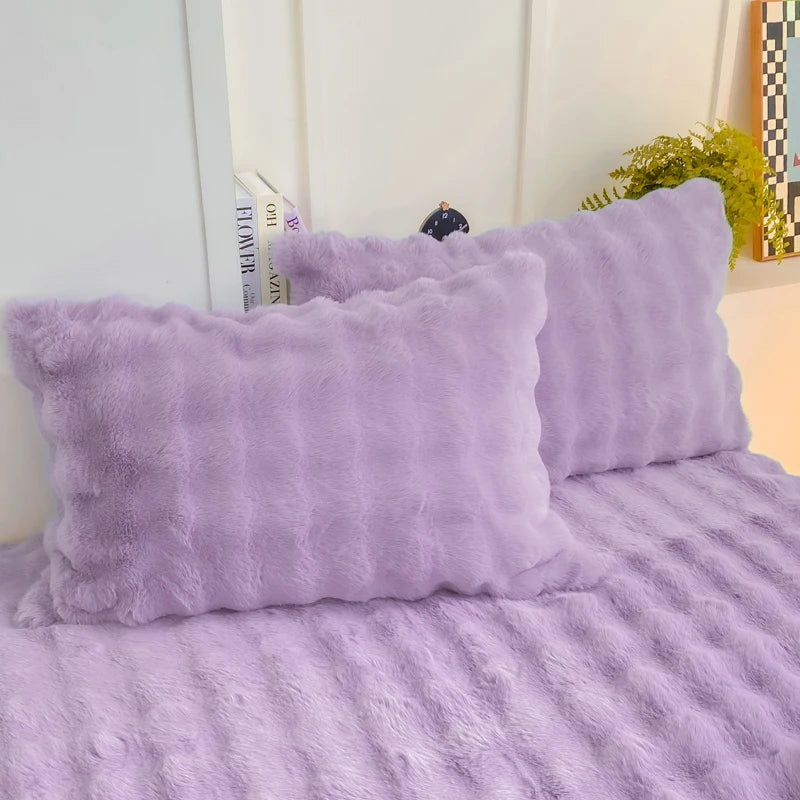 housses coussin peluche douce 48x74cm gris clair blanc crème modernes confortables maison hiver polyester