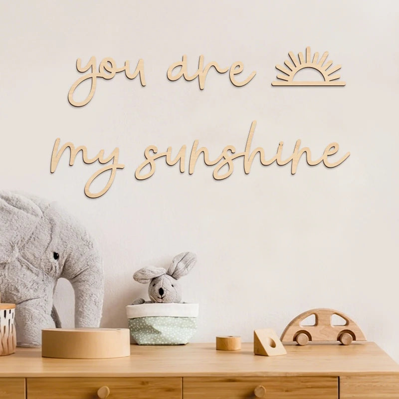 lettres murales bois moderne you are my sunshine naturel minimaliste