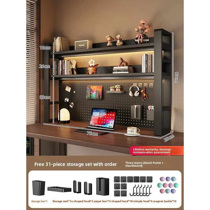 étagère murale métal panneau perforé rangement bois blanc noir moderne robuste